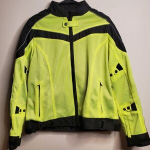 BiLT Techno Hi-Vis Motorcycle Jacket Women's Size Large Padded elbow/  sholders
